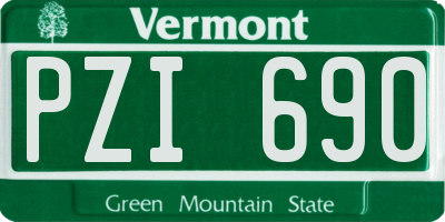 VT license plate PZI690