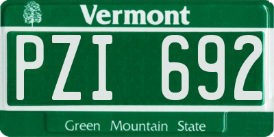 VT license plate PZI692