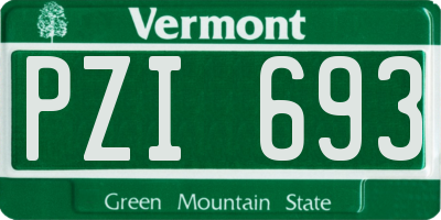 VT license plate PZI693