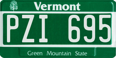 VT license plate PZI695