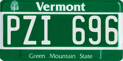 VT license plate PZI696