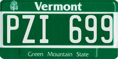 VT license plate PZI699