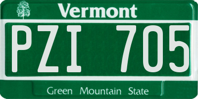 VT license plate PZI705