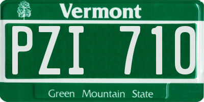 VT license plate PZI710