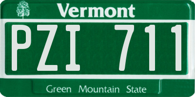 VT license plate PZI711