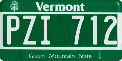 VT license plate PZI712