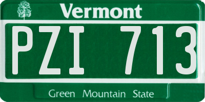 VT license plate PZI713