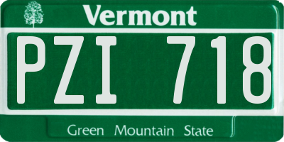 VT license plate PZI718