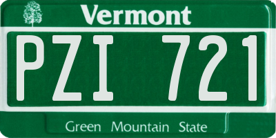 VT license plate PZI721