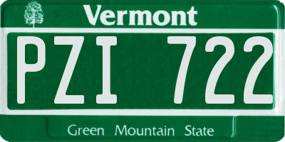 VT license plate PZI722