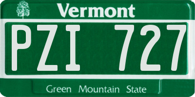 VT license plate PZI727