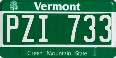 VT license plate PZI733