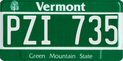 VT license plate PZI735
