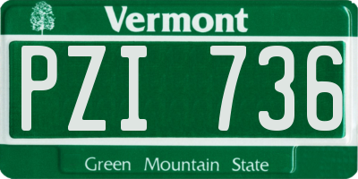 VT license plate PZI736
