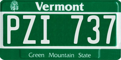 VT license plate PZI737