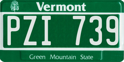 VT license plate PZI739