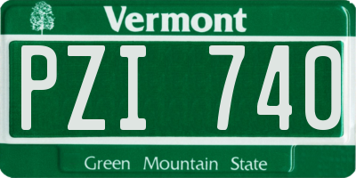 VT license plate PZI740
