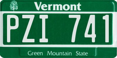 VT license plate PZI741