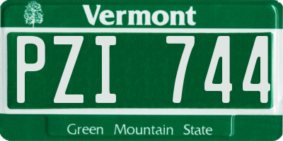 VT license plate PZI744