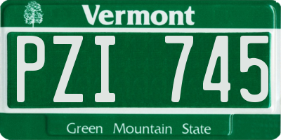 VT license plate PZI745