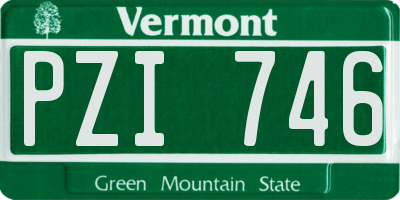 VT license plate PZI746