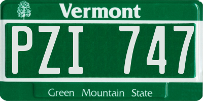VT license plate PZI747