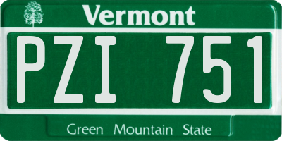 VT license plate PZI751