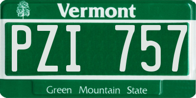 VT license plate PZI757