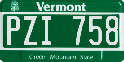 VT license plate PZI758