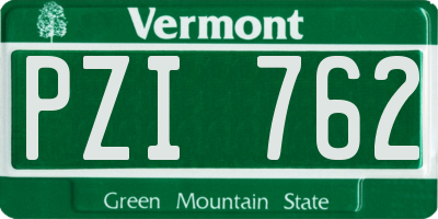 VT license plate PZI762