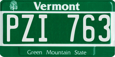 VT license plate PZI763
