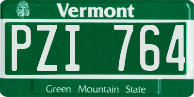 VT license plate PZI764