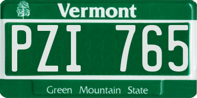 VT license plate PZI765