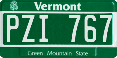 VT license plate PZI767