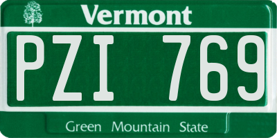 VT license plate PZI769