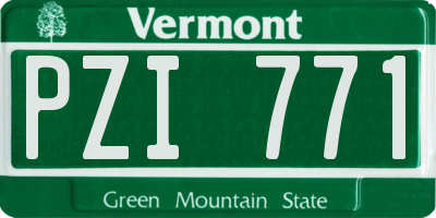 VT license plate PZI771