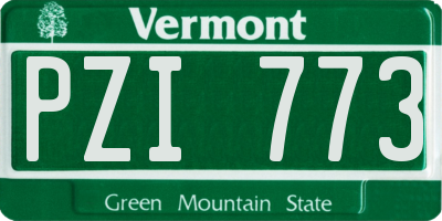 VT license plate PZI773