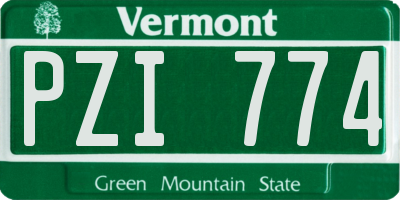 VT license plate PZI774