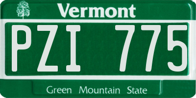 VT license plate PZI775