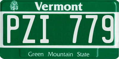 VT license plate PZI779