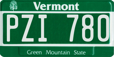 VT license plate PZI780