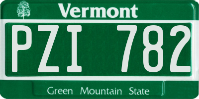 VT license plate PZI782
