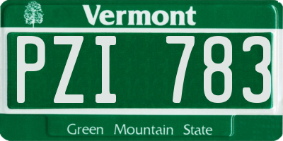 VT license plate PZI783