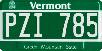 VT license plate PZI785