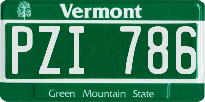 VT license plate PZI786