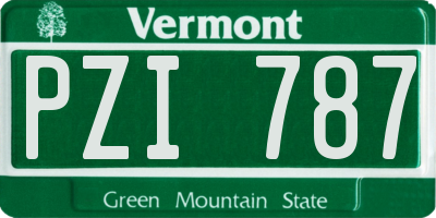 VT license plate PZI787