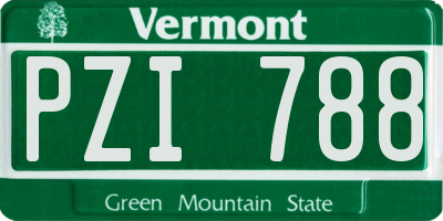 VT license plate PZI788