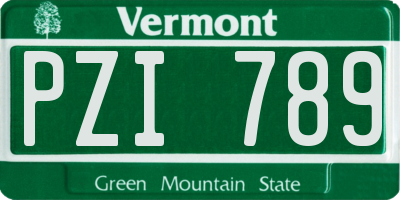 VT license plate PZI789