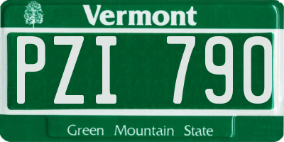 VT license plate PZI790