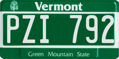 VT license plate PZI792